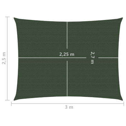 Sunshade Sail 160 g/m² Dark Green 2.5x3 m HDPE