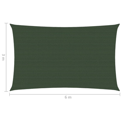 Sunshade Sail 160 g/m² Dark Green 3x6 m HDPE