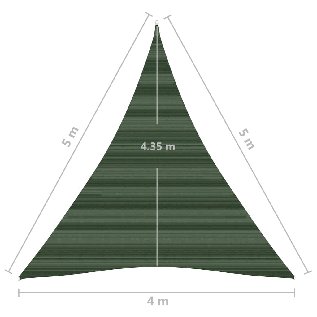 Sunshade Sail 160 g/m² Dark Green 4x5x5 m HDPE