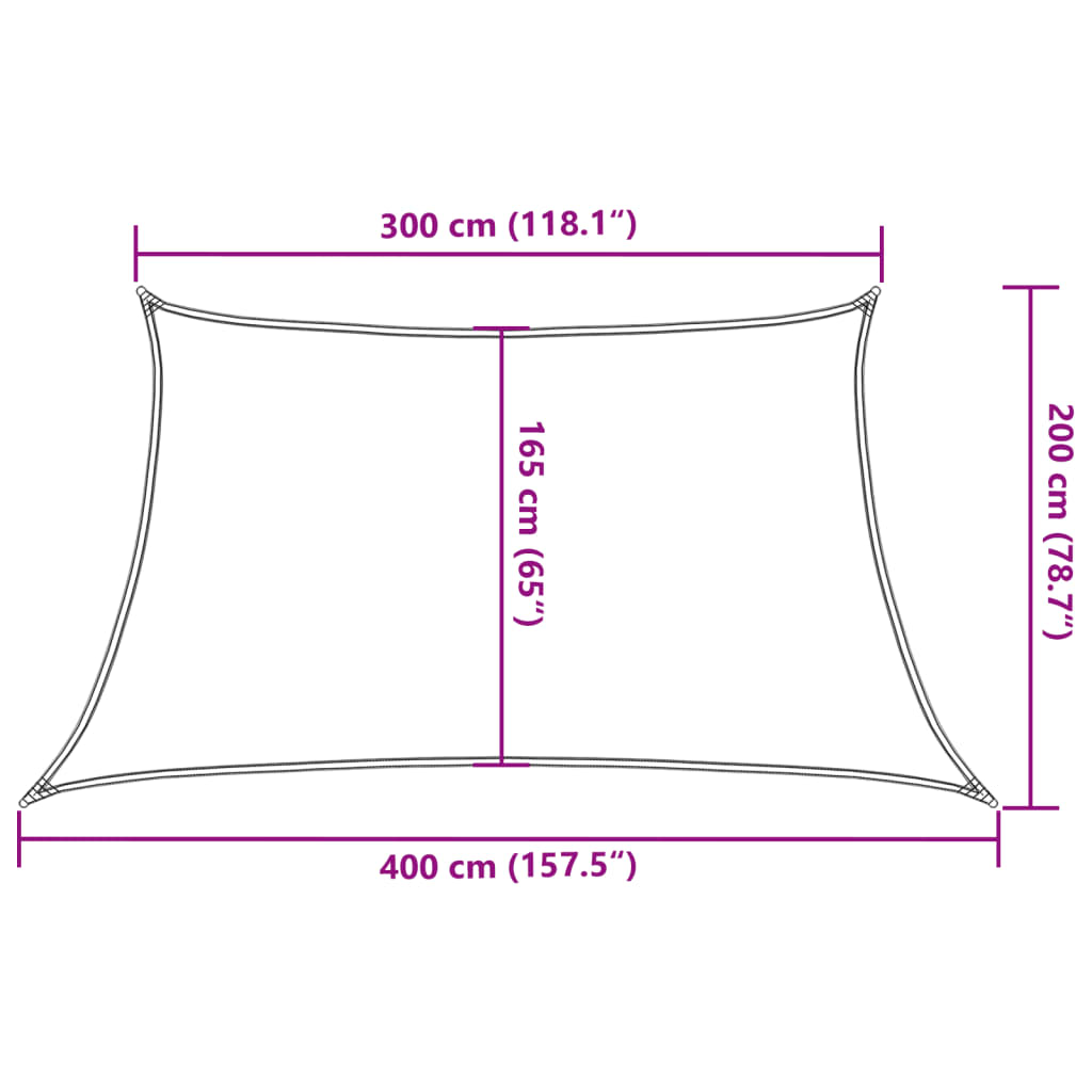 Sunshade Sail 160 g/m² Dark Green 3/4x2 m HDPE