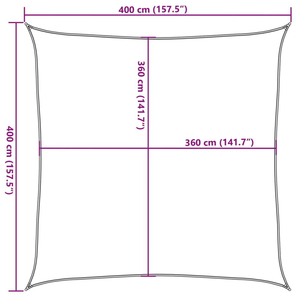 Sunshade Sail 160 g/m² Square Blue 4x4 m HDPE