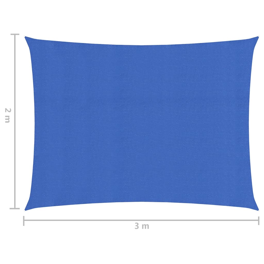 Sunshade Sail 160 g/m² Blue 2x3 m HDPE