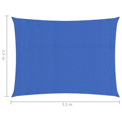 Sunshade Sail 160 g/m² Blue 2.5x3.5 m HDPE