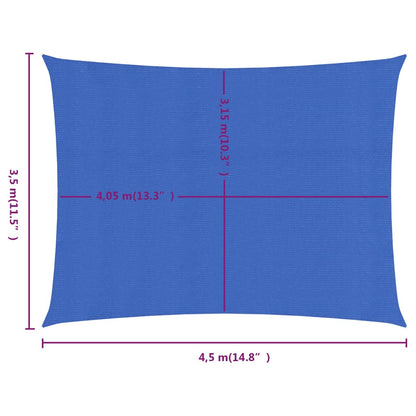 Sunshade Sail 160 g/m² Rectangular Blue 3.5x4.5 m HDPE