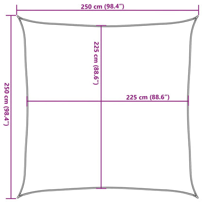 Sunshade Sail 160 g/m² Yellow 2.5x2.5 m HDPE