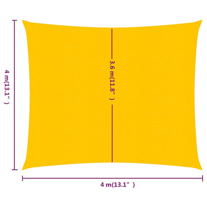 Sunshade Sail 160 g/m² Square Yellow 4x4 m HDPE