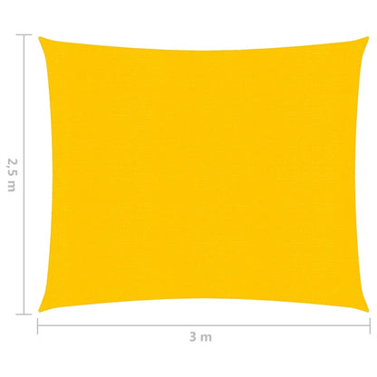 Sunshade Sail 160 g/m² Yellow 2.5x3 m HDPE