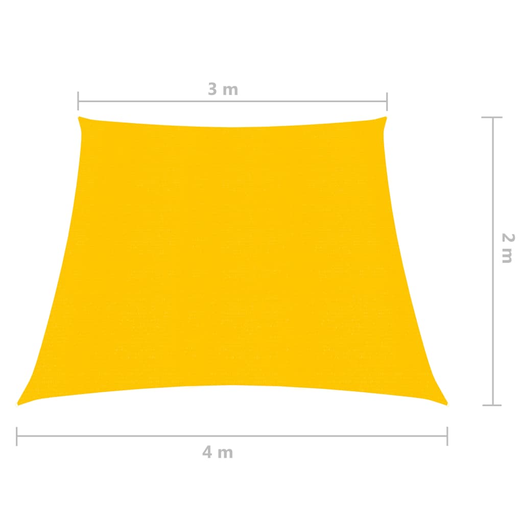 Sunshade Sail 160 g/m² Yellow 3/4x2 m HDPE