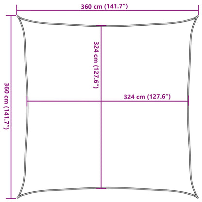 Sunshade Sail 160 g/m² Red 3.6x3.6 m HDPE