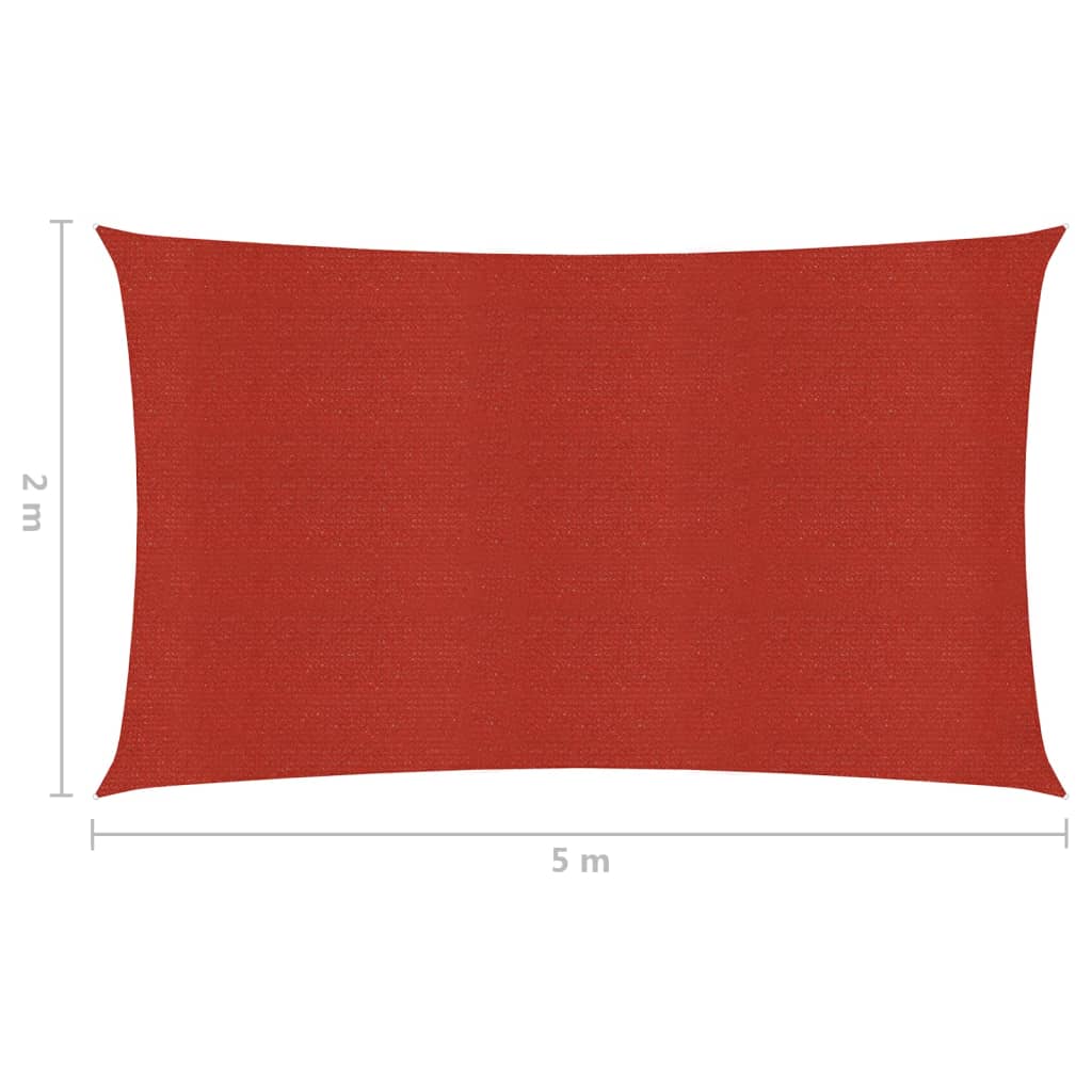 Sunshade Sail 160 g/m² Red 2x5 m HDPE