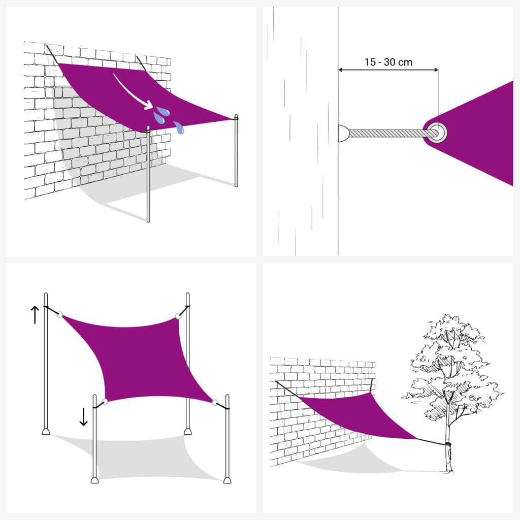 Sunshade Sail 160 g/m² Red 2.5x4 m HDPE