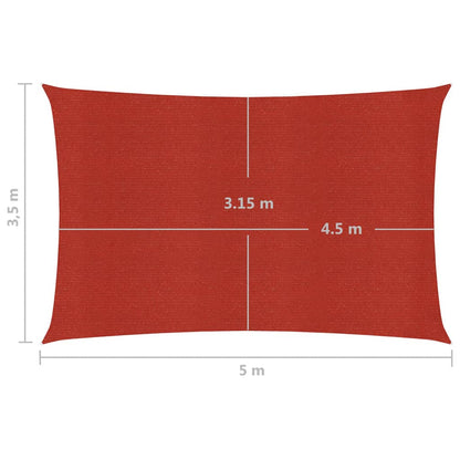 Sunshade Sail 160 g/m² Red 3.5x5 m HDPE