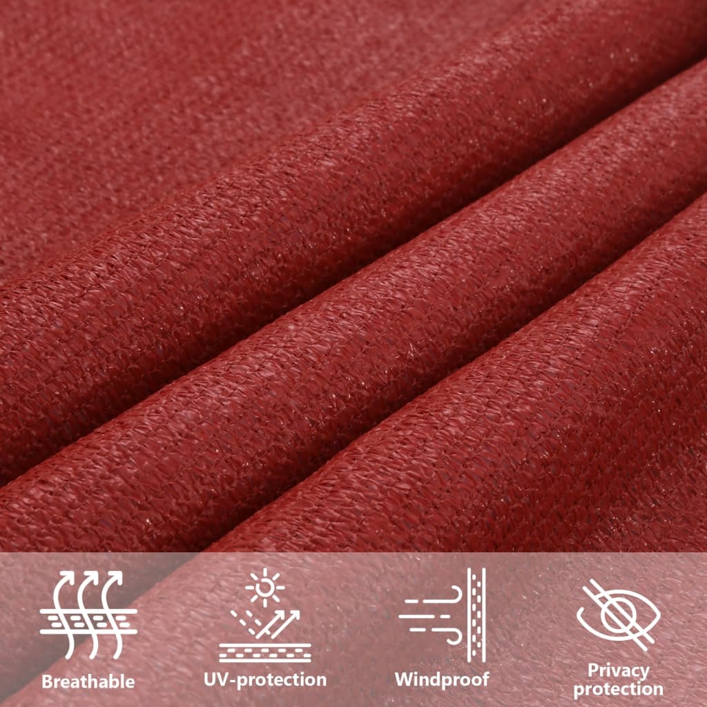 Sunshade Sail 160 g/m² Red 3.5x3.5x4.9 m HDPE