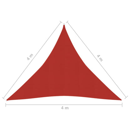 Sunshade Sail 160 g/m² Red 4x4x4 m HDPE