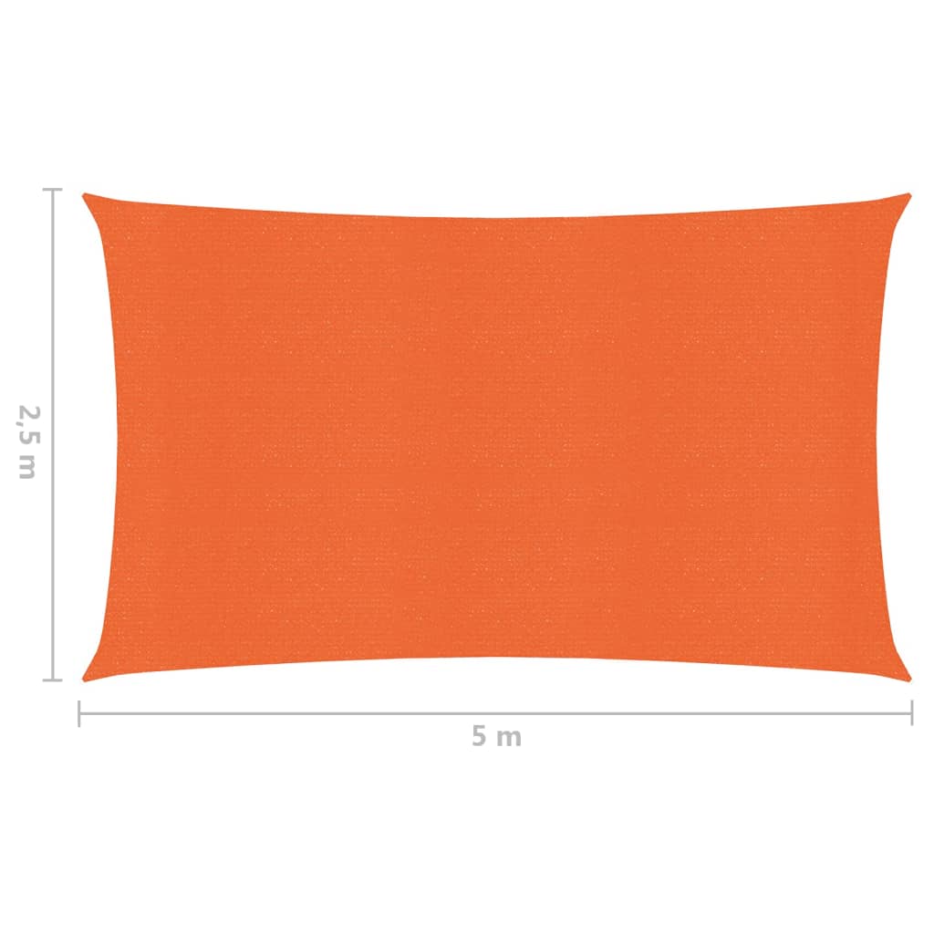 Sunshade Sail 160 g/m² Orange 2.5x5 m HDPE