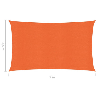 Sunshade Sail 160 g/m² Orange 2.5x5 m HDPE