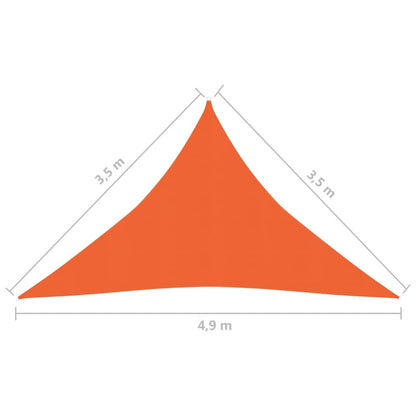 Sunshade Sail 160 g/m² Orange 3.5x3.5x4.9 m HDPE