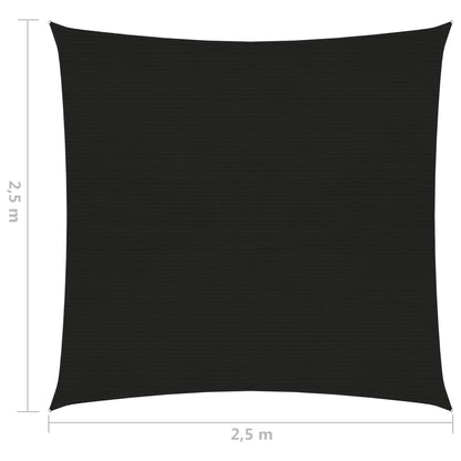 Sunshade Sail 160 g/m² Black 2.5x2.5 m HDPE