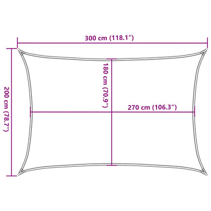 Sunshade Sail 160 g/m² Black 2x3 m HDPE