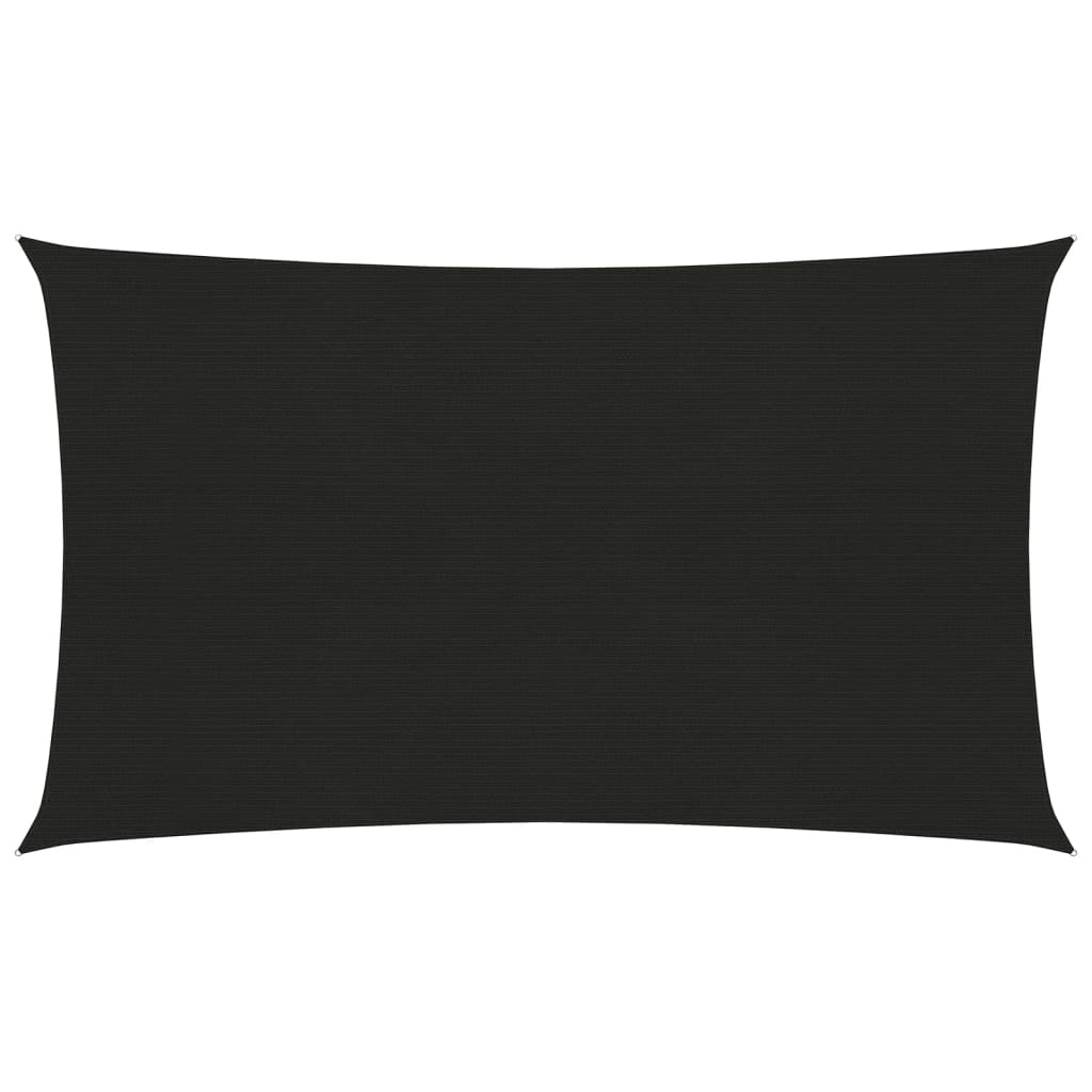 Sunshade Sail 160 g/m² Black 2x5 m HDPE