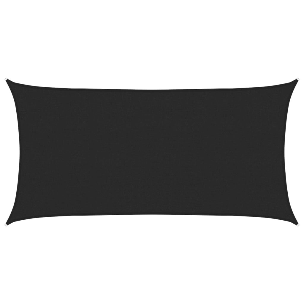 Sunshade Sail 160 g/m² Black 2.5x5 m HDPE