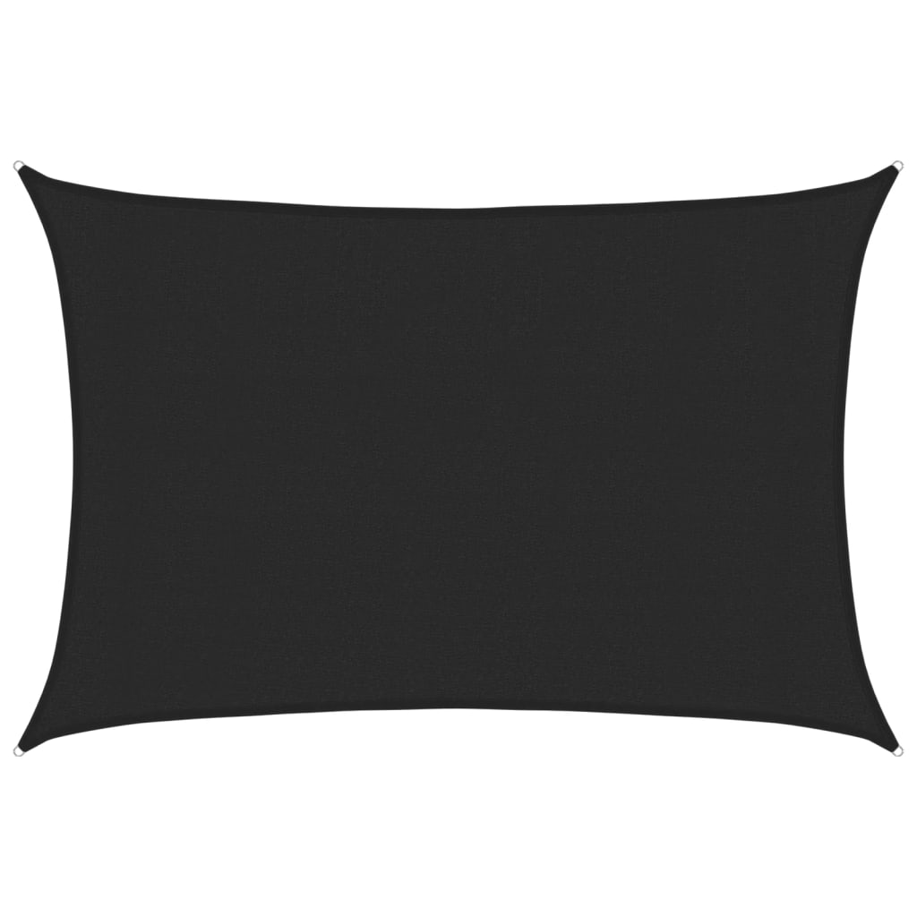 Sunshade Sail 160 g/m² Black 3x4.5 m HDPE