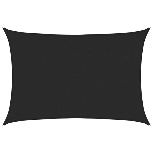 Sunshade Sail 160 g/m² Black 3x4.5 m HDPE