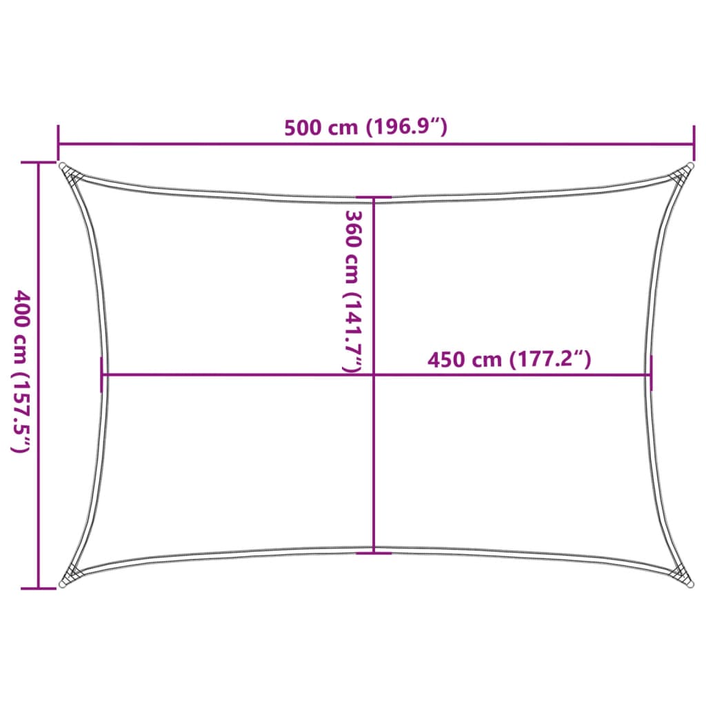 Sunshade Sail 160 g/m² Black 4x5 m HDPE