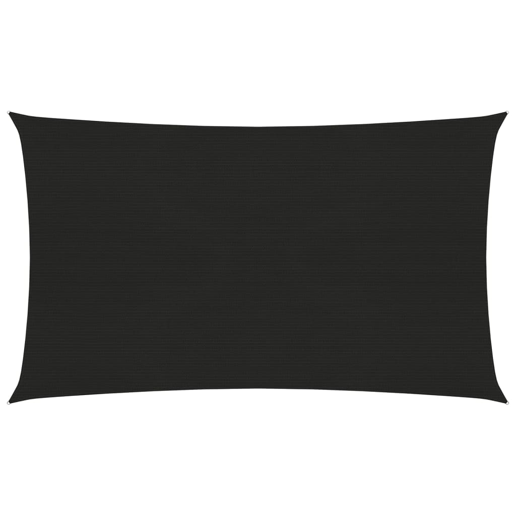 Sunshade Sail 160 g/m² Black 4x7 m HDPE