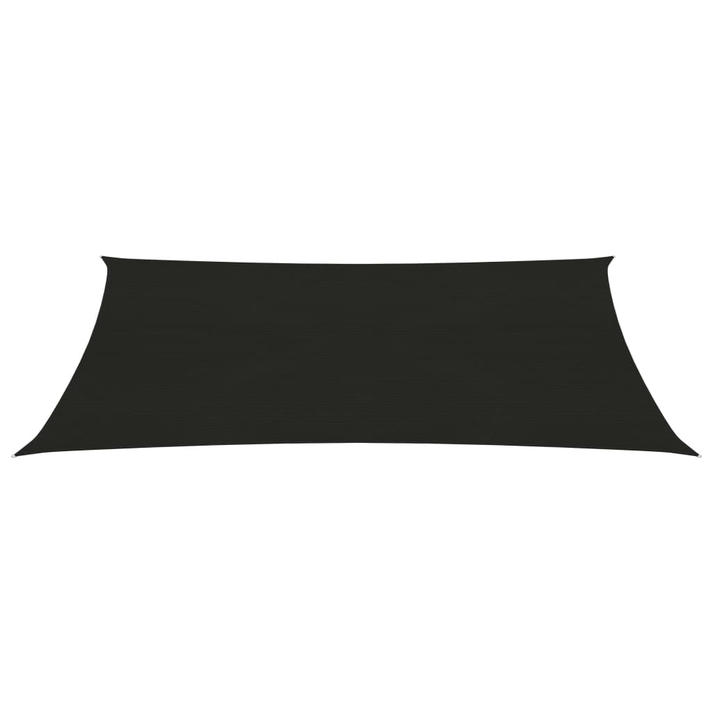 Sunshade Sail 160 g/m² Black 5x7 m HDPE