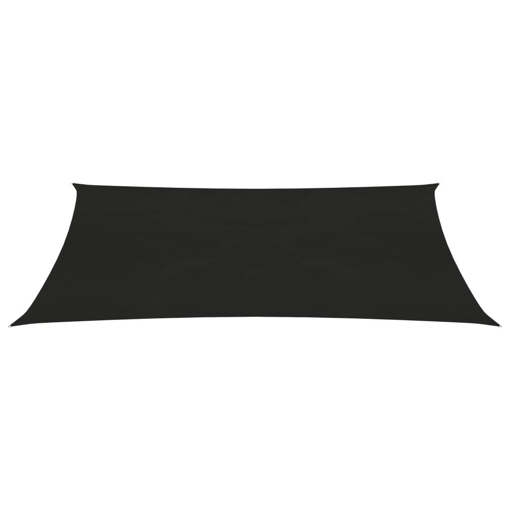 Sunshade Sail 160 g/m² Rectangular Black 6x8 m HDPE