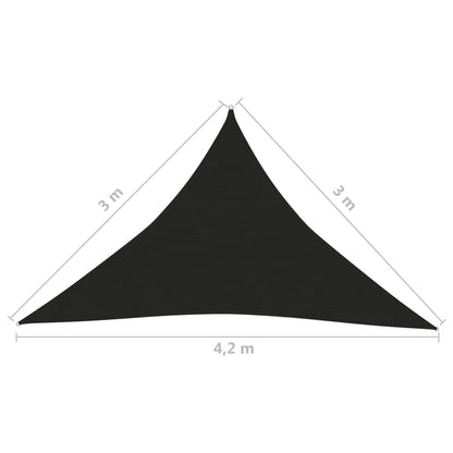 Sunshade Sail 160 g/m² Black 3x3x4.2 m HDPE