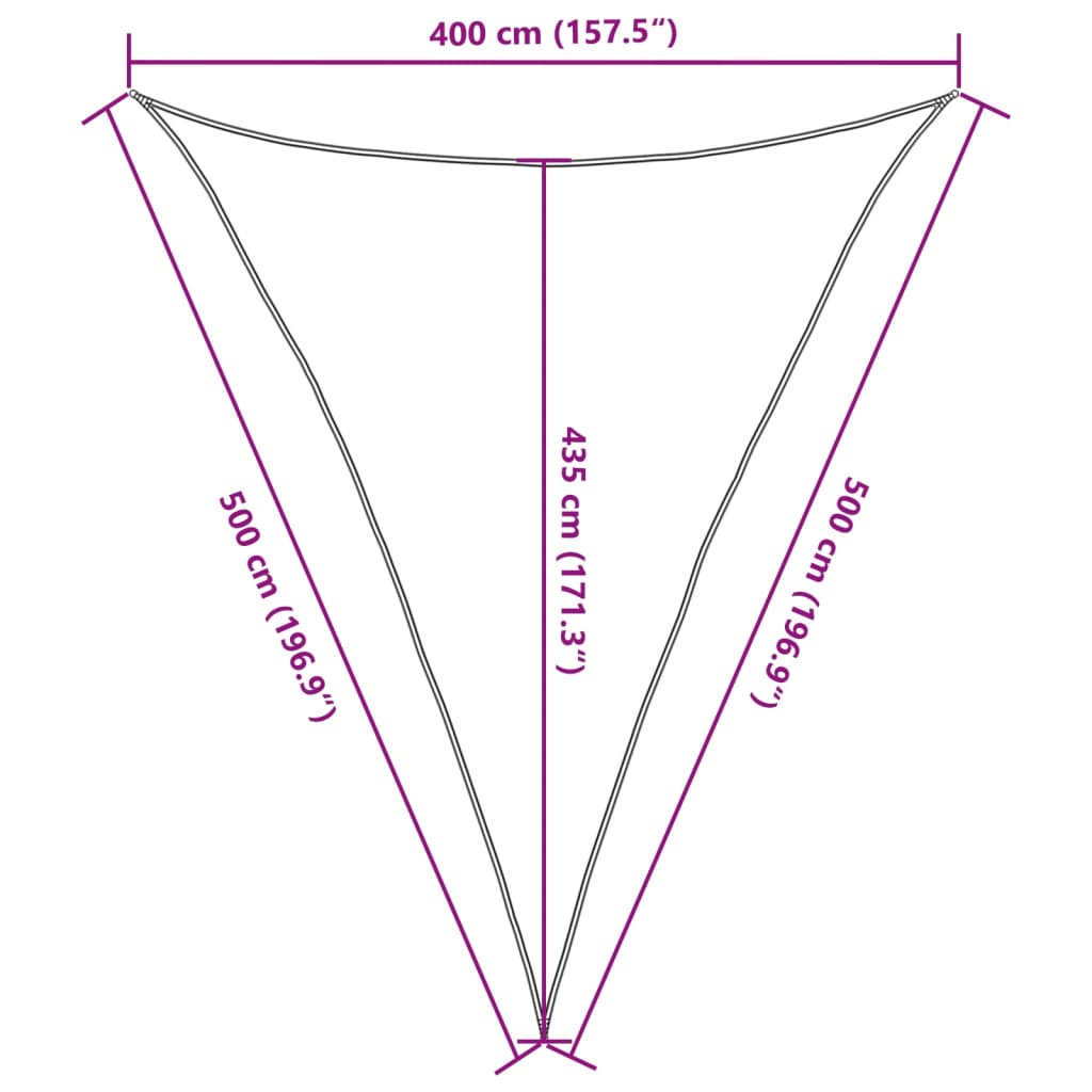 Sunshade Sail 160 g/m² Black 4x5x5 m HDPE