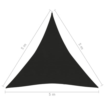 Sunshade Sail 160 g/m² Black 5x5x5 m HDPE