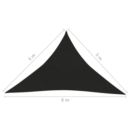 Sunshade Sail 160 g/m² Black 5x5x6 m HDPE