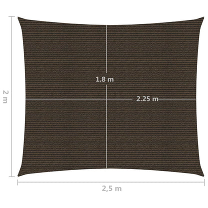 Sunshade Sail 160 g/m² Brown 2x2.5 m HDPE