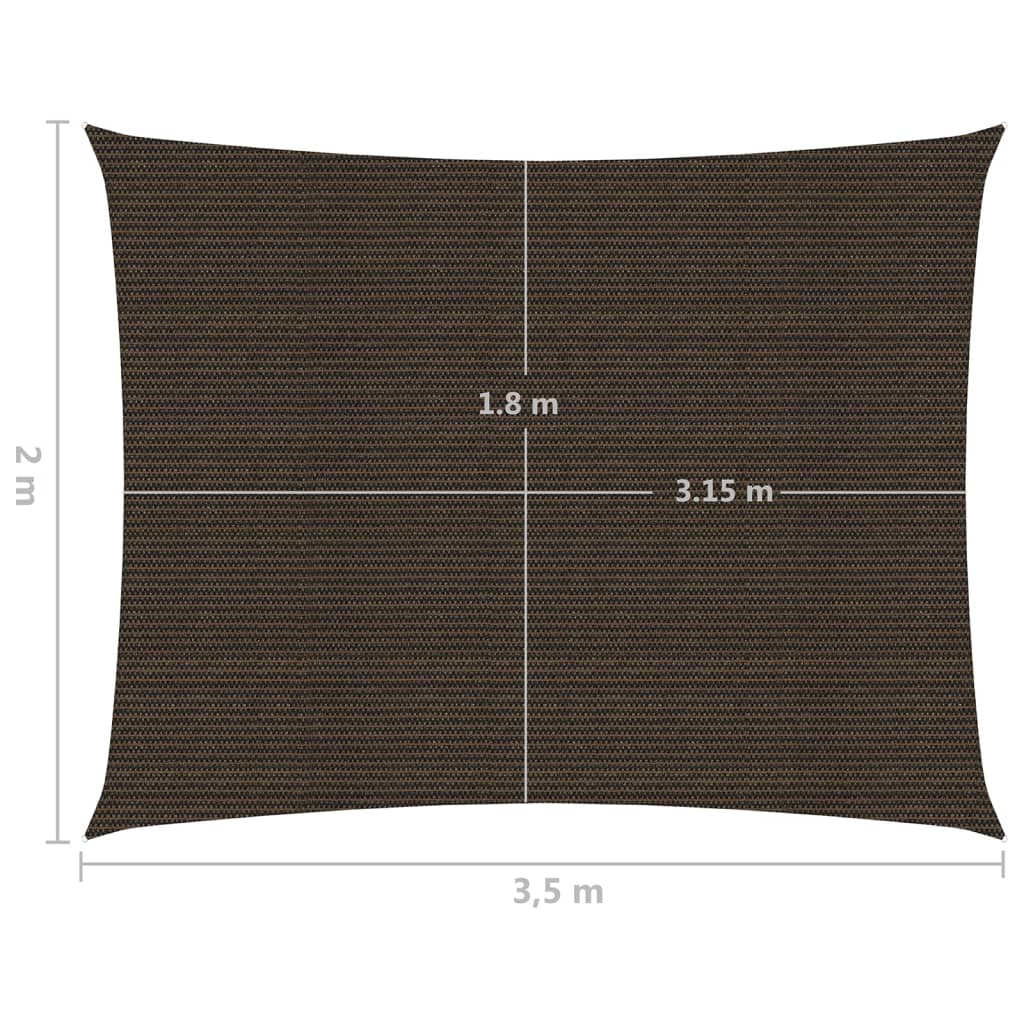 Sunshade Sail 160 g/m² Brown 2x3.5 m HDPE