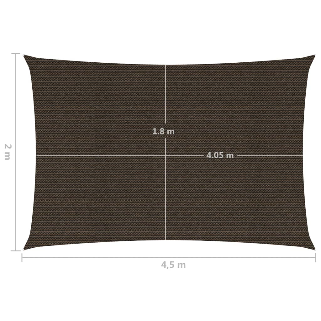 Sunshade Sail 160 g/m² Brown 2x4.5 m HDPE