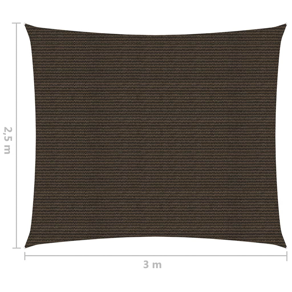 Sunshade Sail 160 g/m² Brown 2.5x3 m HDPE