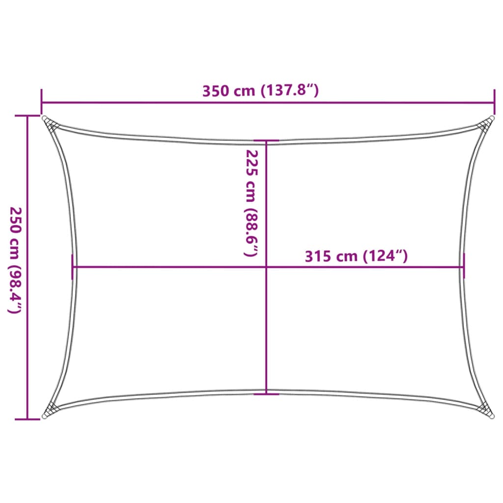 Sunshade Sail 160 g/m² Brown 2.5x3.5 m HDPE
