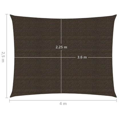 Sunshade Sail 160 g/m² Brown 2.5x4 m HDPE