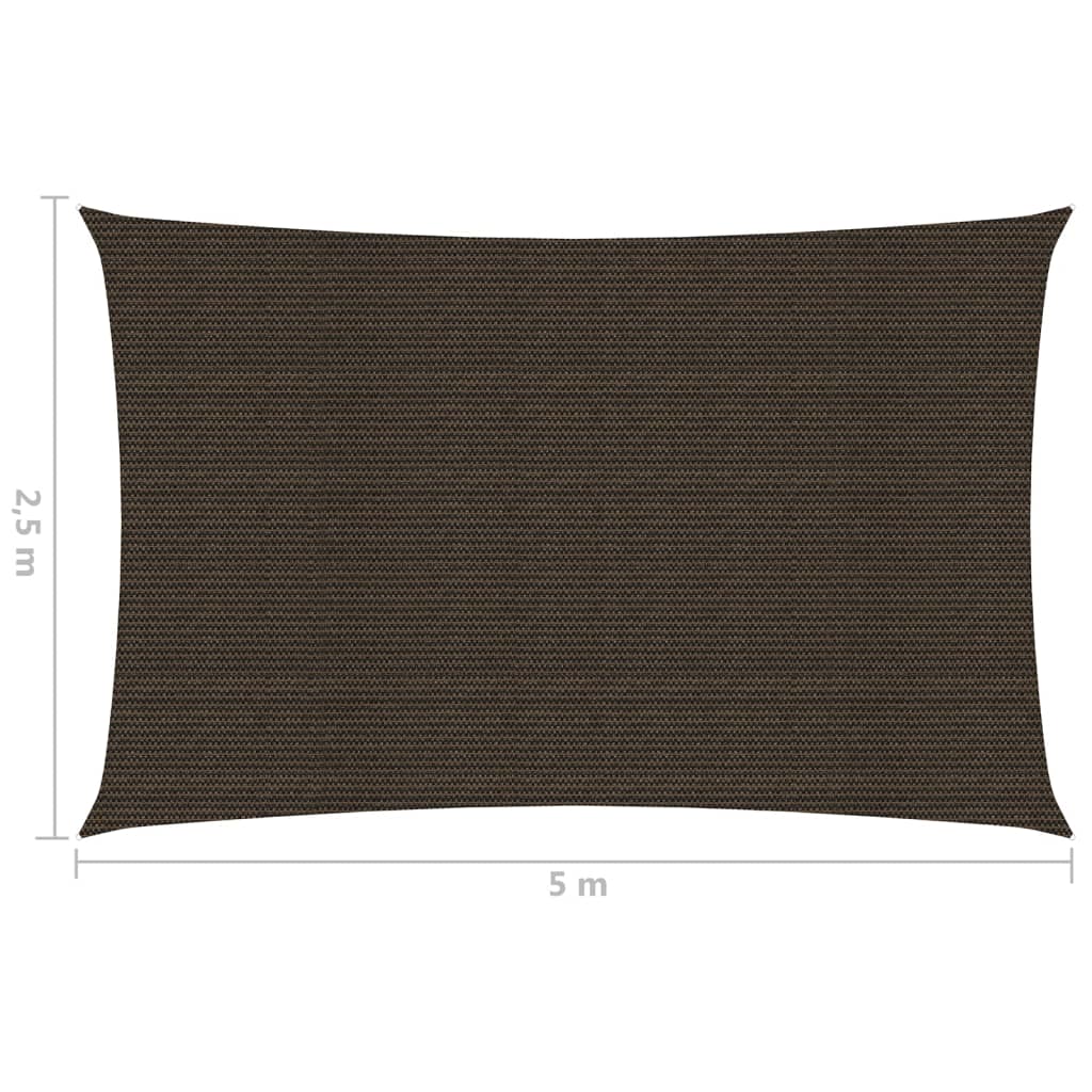 Sunshade Sail 160 g/m² Brown 2.5x5 m HDPE