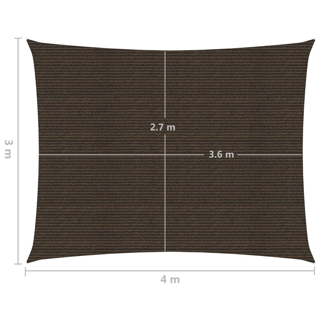 Sunshade Sail 160 g/m² Brown 3x4 m HDPE