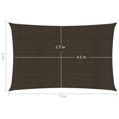 Sunshade Sail 160 g/m² Brown 3x5 m HDPE