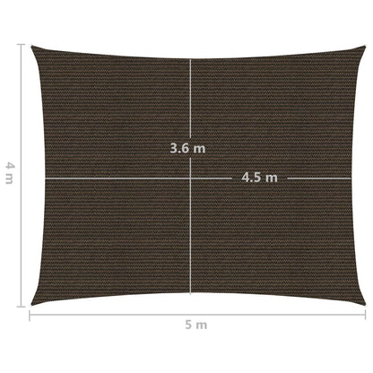 Sunshade Sail 160 g/m² Brown 4x5 m HDPE