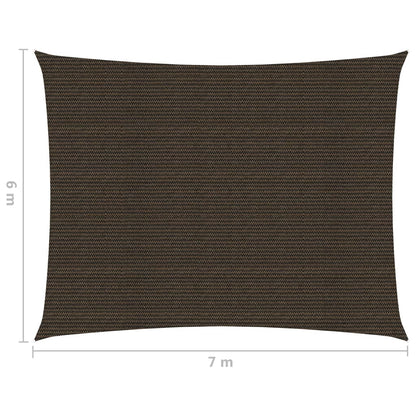 Sunshade Sail 160 g/m² Brown 6x7 m HDPE