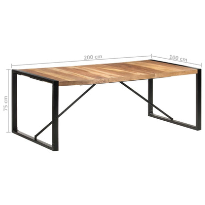 Dining Table 200x100x75 cm Solid Wood with Sheesham Finish