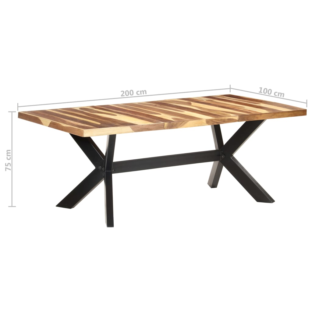 Dining Table 200x100x75 cm Solid Wood with Honey Finish