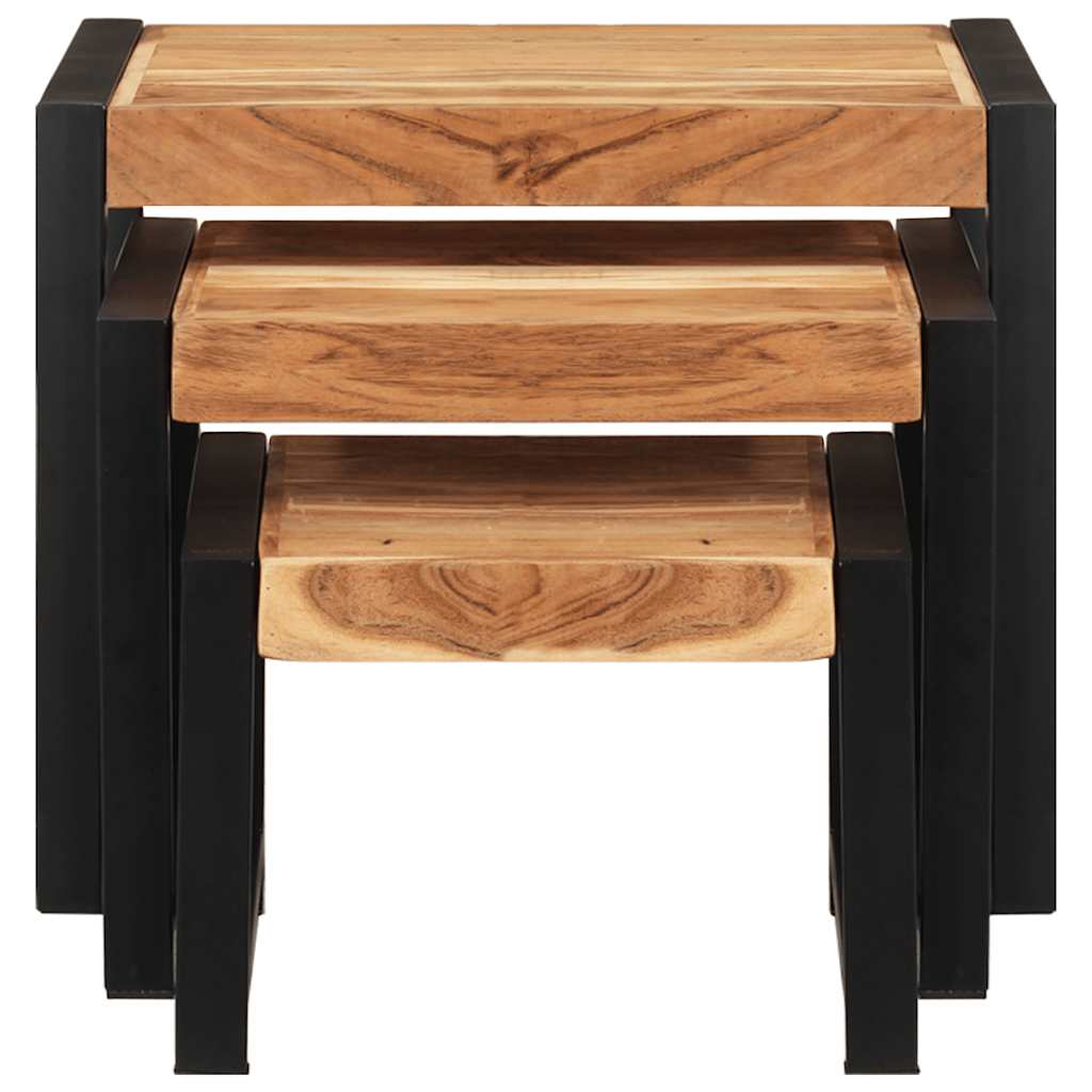 Nesting Tables 3 pcs Solid Wood