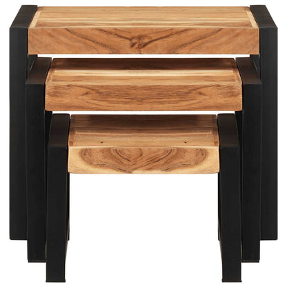 Nesting Tables 3 pcs Solid Wood